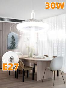 Lampara Ventilador, Foco Led Ventilador Abánico Techo, Ventilador De Techo E27,Lámpara Silenciosa Con Control Remoto Ventiladores Luces , lámpara de ventilador para habitación, salón, comedor, dormitorio - 1 unidad - Ver 2