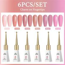 Mtssii 10ml 6pcs Glass Bottle Gel Nail Polish Set Nude Pink Solid Color Gel Polish Set Semi Permanent Nail Polish Varnish Soak Off UV LED Gel Nail Glue Manicure Kit Nail Supplies Nail Art DIY Home Salon Gifts For Women Nails - Multicolor - View 17