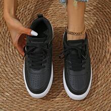 Women's Retro Mary Jane Sneakers Platform Cushioned Sole Casual Street Style Shoes - Black - View 5