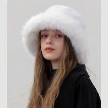 1 szt. damski kapelusz typu bucket, odpowiedni do noszenia na co dzień jesienią/zimą, gruby materiał poliestrowy o mieszanej fakturze - Wielokolorowe - Zobacz 6