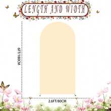 1/3-Pack 7.2-Foot Elegant White Stretch Double-Sided Arch Cover For Wedding Arches And Party Ceremony Decorations - Màu be - Xem 10