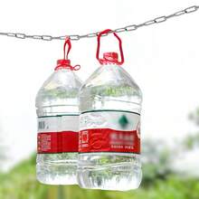 1m Heavy Duty Stainless Steel Chain With Double Hooks - Rust-Resistant, Durable, Suitable For Clothing And Heavy Items, Easy To Install