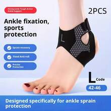 2pcs Heavy Duty Ankle Support Brace, High Elastic Compression Fit Stabilizer With Adjustable U-Shaped Strap, Durable Material, Contoured Design, Non-Slip Fabric, Ankle Protector For Sports, Unisex, Injury Prevention, Suitable For Running, Basketball, Fitness (Left/Right) - Multicolor - View 14
