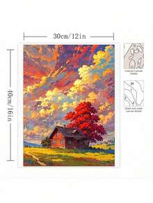 1 Piece 40*50cm Sunshine Mountain Digital Oil Painting, DIY Acrylic Painting Kit, Ideal Gift For Friends And Family, Hand-Painted Coloring, A Surprising Gift - Multicolor - View 19