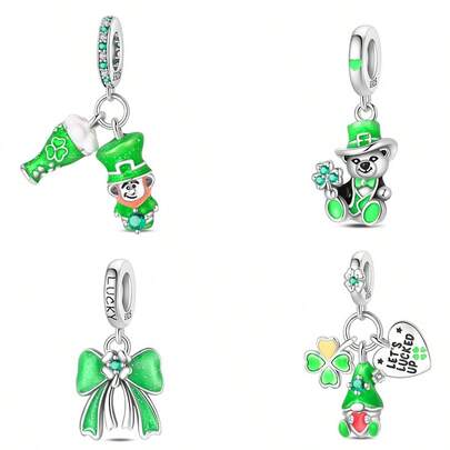 Bestselling Silver-Plated Cartoon Animal Amulet Charm Bead Pendant, Suitable For Original DIY Bracelet, Fashionable Jewelry Gift For Women Birthday