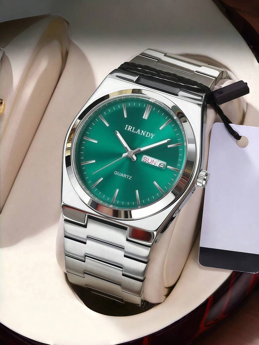 Đồng hồ đeo tay nam, vỏ thép không gỉ, mặt số La Mã, mặt số siêu mỏng có dạ quang, đồng hồ thạch anh lịch doanh nhân, kim tròn, đồng hồ đeo tay nam, thích hợp cho tiệc tùng, đám cưới, kỳ nghỉ biển, quà tặng ngày Valentine. - trắng - Xem 1