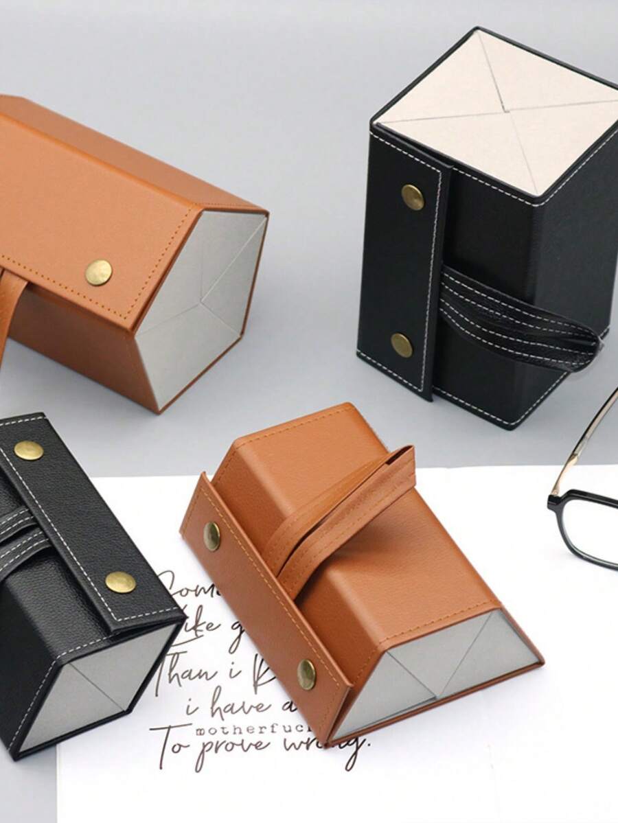 1个可折叠眼镜收纳盒，2/3/4/5格黑色便携式旅行眼镜盒，多功能眼镜整理器，可悬挂于客厅、卧室，保持眼镜整洁。 - 棕色 - 查看 1