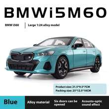 1:24 BMW I5 M60 Xdrive Power Alloy Metal Diecast Model Car Sound & Light Outdoor Collection Hobby Decorative Ornaments Present - hộp màu xanh - Xem 5