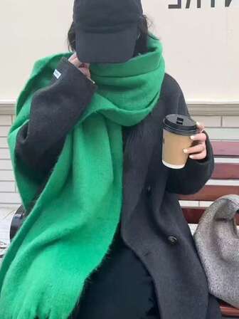 1 st vit vinterhalsduk med tofs för kvinnor, en mängd olika sätt att bära, turban, sjal, halsdukar, presenter till damer, varm halsduk, vind- och kyla-multifunktion, dagliga resor och andra kläder