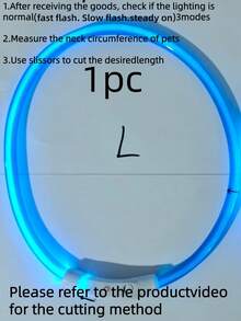 1个/2个装LED可充电发光PVC宠物项圈，3种照明模式，夜间可见，保障宠物安全，适合小型至大型犬猫，节日氛围项圈。项圈长度可根据需要修剪。本产品并非通用尺寸，请在购买前确认产品尺寸是否合适，并根据宠物的体重调整尺寸，以免使用过程中损坏产品。