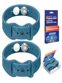 MEIYYJ 1对/2个装防晕动症腕带，硅胶双扣手环，符合人体工学设计