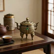 中国铜合金葫芦扇，龙凤香炉，琵琶形香炉，小吉祥云香，鹅梨香，檀香