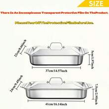 1个带盖不锈钢烤盘，双面耐热手柄，条纹不粘涂层。适用于烘焙甜点、海鲜菜肴和烤鱼。是商业厨房的理想之选，可用于烘焙、蒸煮、烧烤、烤制和糕点制作。 - 彩色 - 查看 8