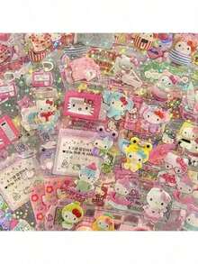 (Random Style 10PCS) 3D Nail Art Stickers, Cute Cat Cartoon Elements, Adorable Stickers, Guka Pocket Pattern Nail Stickers, Cartoon 3D Embossed Style, Cute - Multicolor - View 7