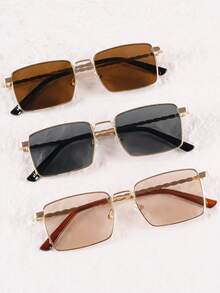 1pc Differentiated Avant-Garde Fried Dough Twists Leg Personalized Fashion Swing Fashion Glasses Square Fashion Glasses Back To School Wear Preppy - Multicolor - View 1