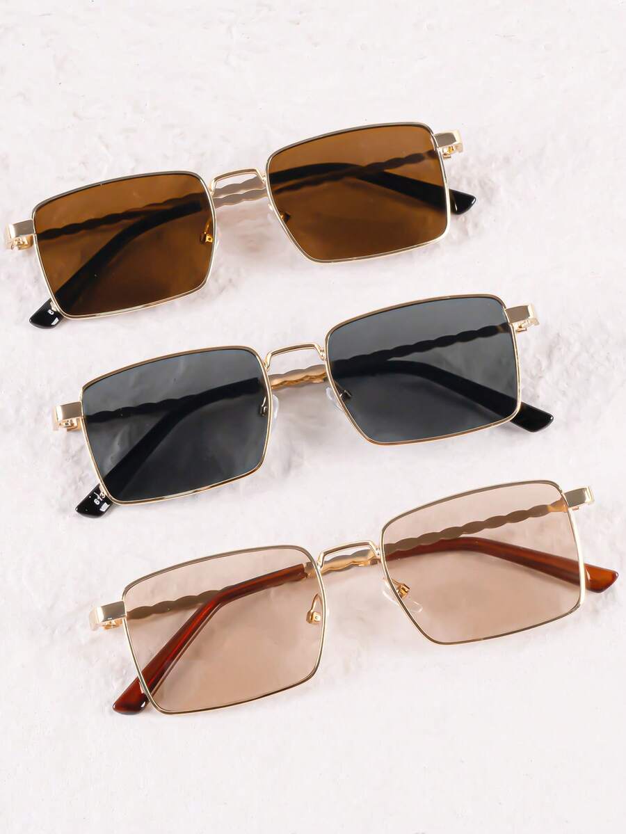 1pc Differentiated Avant-Garde Fried Dough Twists Leg Personalized Fashion Swing Fashion Glasses Square Fashion Glasses Back To School Wear Preppy - Multicolor - View 1