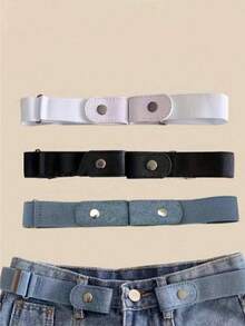 Cintura in vita elastica regolabile e invisibile, fascia in vita comoda e morbida per jeans, ideale per taglie forti - 3 pezzi - Visualizzare 2