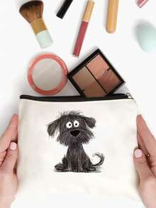 2 chiếc túi xách hình cún con dễ thương có dây đeo vai tháo rời - Họa tiết chó đen trắng thời trang, phù hợp cho mua sắm, các sự kiện dành cho thú cưng và các buổi họp mặt gia đình, thiết kế mở phía trên tiện dụng - Món quà lý tưởng cho người yêu thú cưng! Quà tặng cho chị em gái, phụ nữ - Màu be - Xem 5