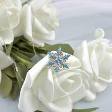 925纯银经典雪花项链，可调节长度，女士方形立方氧化锆雪花项链，时尚吊坠项链，生日礼物