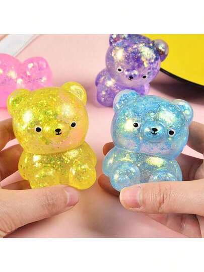 Đồ chơi bóp giảm căng thẳng kích thích giác quan (1/2/3/4 món), đồ chơi bóp hình quả bóng đường, chứa chất lỏng nhớt, thích hợp để giảm lo âu, tự kỷ, ADHD, bồn chồn và các triệu chứng khác.