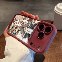 [tianyanjieti] Un regalo para Navidad y Acción de Gracias, esta funda de teléfono impresa con diseño de ojo de cielo está diseñpara 17 y compatible con los modelos de 17, 16, 15, 14, 13, 12, 11, Plus Pro, así como con S22, S23, S24, S23 Ultra. - carmesí - Ver 12