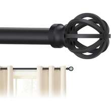 Black Curtain Rods For Windows 28 To 48 Inch, 5/8 Diameter Heavy Duty Metal Adjustable Small Drapery Rod With Bracket,Curtain Rods,Curtain Rods For Windows,Curtain Rods - Black - View 2