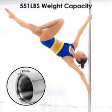 Stripper Dance Pole 45mm Spinning Static Dancing Pole With 88-108.1in Adjustable Height 551LBS Weight Capacity For Fitness Exercise Party Home Club Gym - Silver - View 3