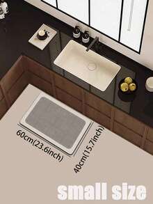 [HOT!!!] 1pc Soft Rubber Kitchen Mat, 3.5mm Thick Kitchen Rug, Light Gray Luxury Minimalist Style Kitchen Absorbent Mat Large Carpet, Can Be Self-Cut To Fit Kitchen Size, Surface Fabric Material, Middle Sponge Layer, Bottom Rubber Layer, Suitable For Kitchen Rugs, Kitchen Decor, Wedding Decor, Home Decor, Bathroom Mat, Entryway Mat, Laundry Room Mat, Hallway Carpet, Living Room Mat, Etc. - Multicolor - View 13