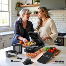 Mueller Pro-Series 10-In-1, 8 Blade Vegetable Chopper, Mandoline Slicer, Onion Mincer, Cutter, Dicer, Veggie Chopper With Container, Kitchen Essentials & Gadgets, House Warming Gifts New Home, Black - 黑色 - 查看 9