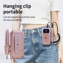 Electric Nail Drill With 32 Speeds LED Display For Shaping Polishing Removing Gel Nails, Nail File Machine With 11 Drill Bits For Acrylic Gel Dip Powder Polish Pink Gold - 灰色 - 查看 4