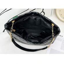 2 Stücke/Set koreanischer minimalistischer hochwertiger Rhombus gesteppter bestickter Blumen Damen Schulter Unterarm Handtasche Shopper - Weiss - Übersicht 5