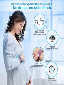 MEIYYJ 1 Pair/2pcs Anti-Motion Sickness Wristbands, Silicone Double-Clip Bracelets, Ergonomic Design - Purple - View 5