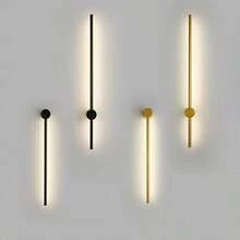 iluminación for Pared de tira larga de luz de pared lineal moderna, Diseño creativo giratorio Fondo de la sala de estar Dormitorio Cabecera de cama lámpara de pared interior, 60cm-negro(60CM-Gold) - Multicolor - Ver 10
