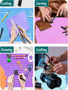 Thảm cắt tự phục hồi dày A2/A3/A4/A5, thảm cắt xoay chống trượt hai mặt, tấm bảo vệ lưỡi dao, thích hợp cho thủ công mỹ nghệ, may vá, làm sổ lưu niệm, DIY, làm sách thủ công, làm mô hình, các dự án cắt vải chính xác. - thớt - Xem 8