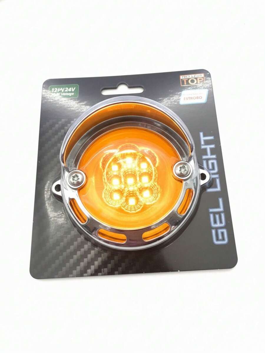 Plafon 9 Led Aro Gel Redondo Bisel Cromo Pestaña 12-24v F MULT/6438 - Naranja - Ver 1