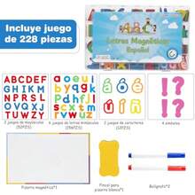 Juego de Letras Magneticas en Español Alfabeto Magnetico de 224 Piezas Material Montessori Didactico para Hogar y La Escuela con 2 Plumones y Borrador Juguetes Educativos para Niños de 3-8 AñosDuradero y cultiva el interés de los niños - Multicolor - Ver 4