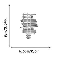 1pc Asymmetrical Grid Line Metal Cutting Mold, Line Background DIY Scrapbooking Embossing Mold Template, Greeting Card Making Template, Suitable For Album And Card Making, Handmade Card Tool - Silver - View 3