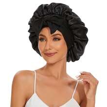 Women's Double-Layer Anti-Pollution Sleep Cap: Solid Color, Smooth Elastic Satin Tie-Up Design. Casual & Comfortable, Soft Sleep Hair Care Cap, Secure Design To Prevent Slipping. Hair Sleep Cap Sleep Bonnet - Multicolor - View 10