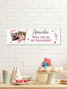 Personalized Custom Heart-Shaped Valentine's Day Banner ​ – Outdoor Yard Banner Featuring Custom Name/Text (E.G., "Amelia, Will You Be My Valentine?", "Sarah, The Best Wife Ever"). - Multicolor - View 9