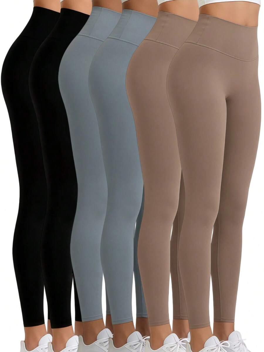 OKP 3pcsWomen Long Tight Leggings, Quick-Dry Moisture-Wicking Workout Tights Leggings For Women,Suitable For Spring And Autumn Women's Sportswear - Màu sắc hỗn hợp - Xem 1