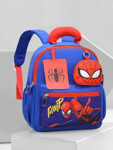 Marvel 可爱蜘蛛侠卡通印花小背包单肩包，轻便圣诞礼物，送给家人和朋友 - 彩色 - 查看 5
