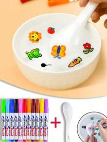 8/10/20pcs Magic Water Color Pens With Spoon, DIY Creative Handicraft, Erasable, Floating Pens, Watercolor, Family Interactive Parent-Child Set - Multicolor - View 6