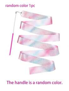 5/3/1pc Long Shiny Gradient Dance Ribbon, Art Dance Gymnastics Performance Decor Prop, Gymnastics Dance Ribbon Party Gift, Gymnastics Performance Training Tool, Birthday Party, Ribbon Decor Small Gift - Multicolor - View 12