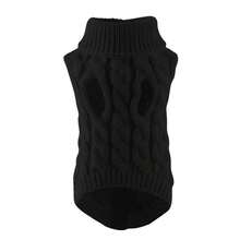 Pet & Dog Clothes - Knitted, Pet Knitwear - Couple's Sweater, Fashionable Pet Sweater, Stylish Autumn/Winter Pet Clothes, Solid Color Pet Apparel, Twist Knit Warm Pet Outfits, Essential Pet Outings, 8 Colors Available, All F89U - Quần áo cho chó và mèo màu xám đậm - Xem 2