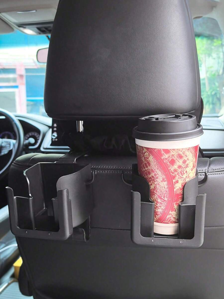1 pieza/2 piezas Estante de almacenamiento multifuncional para respaldo de asiento de coche - Con portavasos, soporte para teléfono, bandeja y gancho, Estante de almacenamiento multifuncional 3 en 1, Estante de almacenamiento multifuncional de alta resistencia, Se adapta a la mayoría de vehículos, Puede sostener botellas de agua