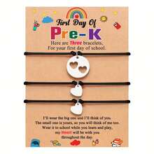 Mother-Daughter Bracelet Set, Heart Card Bracelet, Gift For Mom, Parent-Child Woven Bracelet, Heart Wish Bracelet, Mother's Day & Valentine's Day Gift For Women And Girls