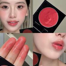 Silky Cream Dual Use Lip & Cheek Balm, Brighten Facial Complexion Long Lasting Non Sticky, Built-In Mirror Compact Rouge, Portable Daily Makeup Holiday Gift - Multicolor - View 2
