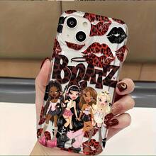 Fashion Cute Personality B-Bratzs Leopard Print Lip Print Y2K Design Phone Case Compatible With  17 16e 16 15 14 13 12 11 Pro Max Mini Air XR XS X 7 8 Plus Soft TPU Back Cover, Fashion Phone Accessories, Lightweight Case, Fashion Protective Case, Fashion Enthusiast  17 Case Cover For  17 Pro Max - Trộn màu - Xem 6