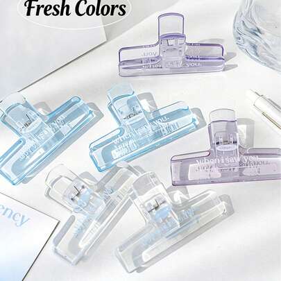 Kẹp túi đựng khoai tây chiên bằng acrylic, kẹp niêm phong thực phẩm trong suốt, kẹp túi đựng đồ ăn nhẹ nhiều màu sắc dùng trong nhà bếp với lò xo kim loại, kẹp niêm phong kín khí bền chắc.