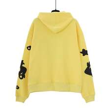 Hip-Hop Spider Web Hoodie Y2K Hooded Sweatsuit Men's Pullover Sweatshirt Pair With Athletic Wear Streetwear Fashion Sweatshirt - 黃色 - 查看 2